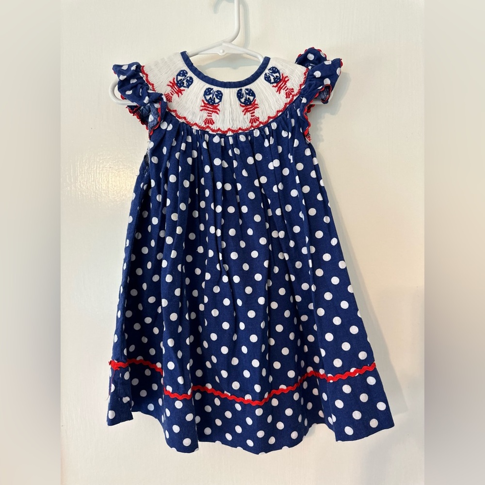 Smocked Lobster Dress 12 Months